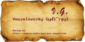 Veszelovszky Györgyi névjegykártya